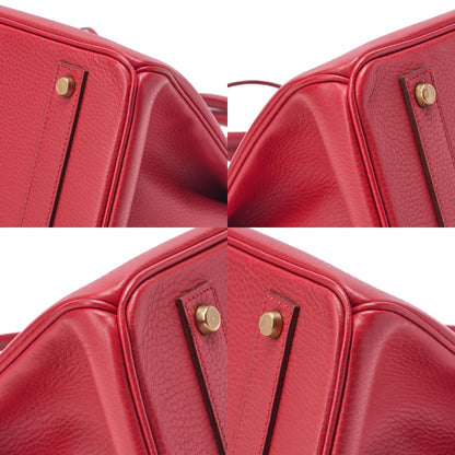 Hermes Birkin 40 Ardennes Handbag Rouge Gold-Tone Hardware, Pre-Owned