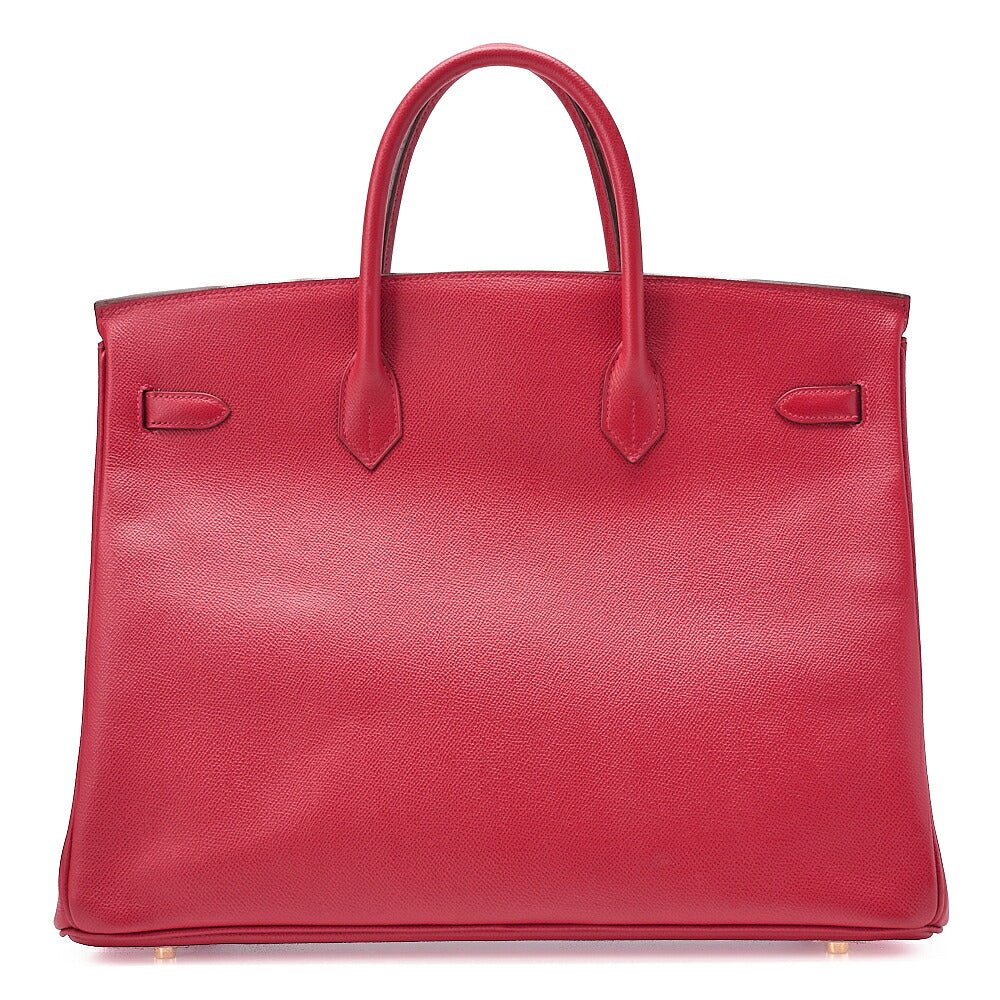 Hermes Birkin 40 Rutournais Epson Handbag Rouge Viffe Gold-Tone Hardware, Pre-Owned
