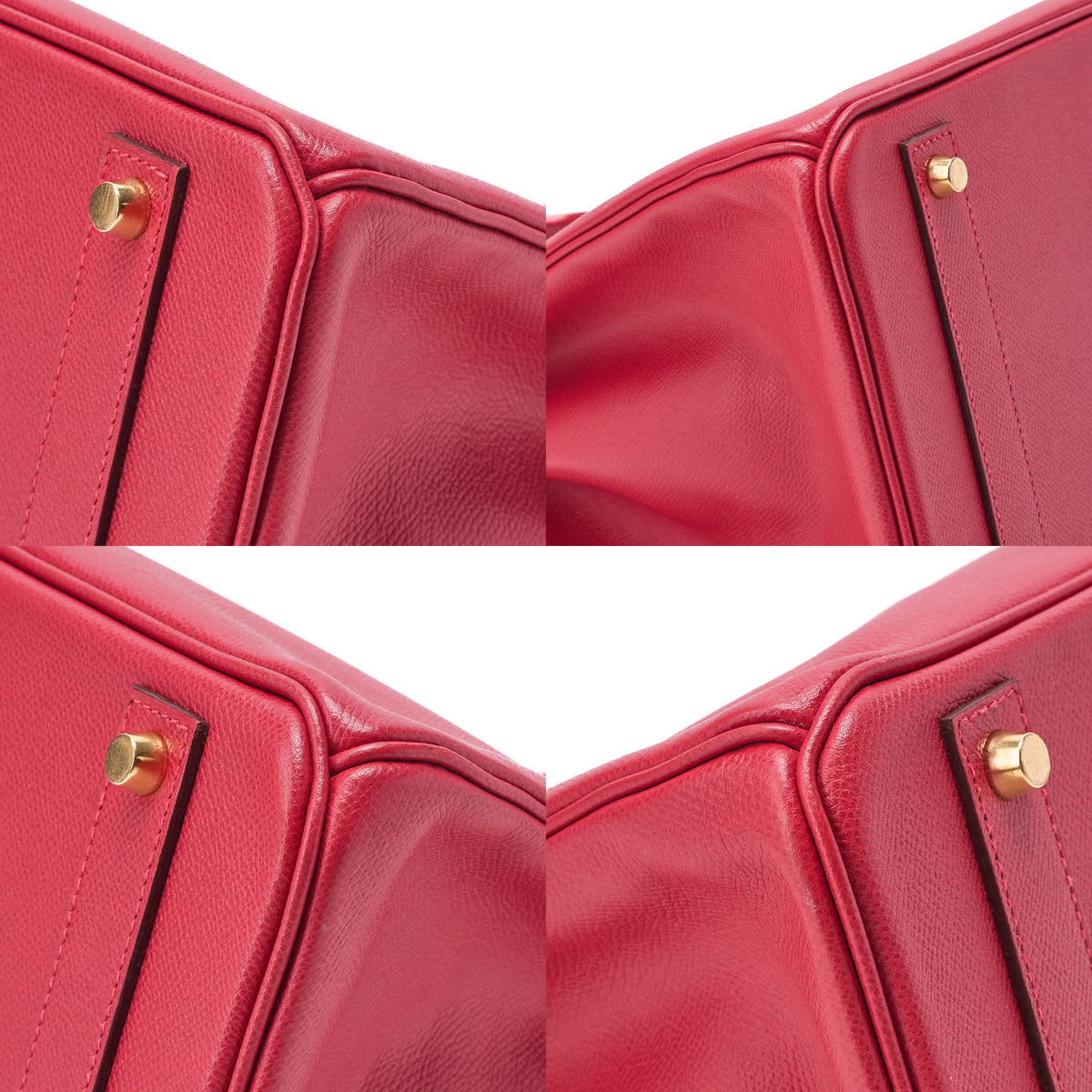 Hermes Birkin 40 Rutournais Epson Handbag Rouge Viffe Gold-Tone Hardware, Pre-Owned