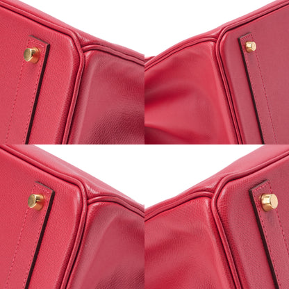 Hermes Birkin 40 Rutournais Epson Handbag Rouge Viffe Gold-Tone Hardware, Pre-Owned