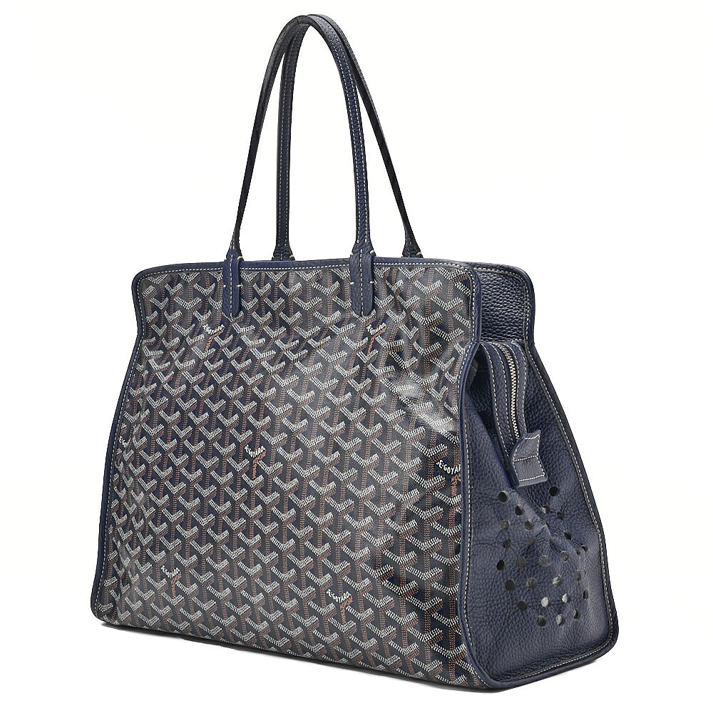 GOYARD [Goyard] Ardy PM Tote Bag Coated Canvas Navy Silver-Tone Hardware, Pre-Owned
