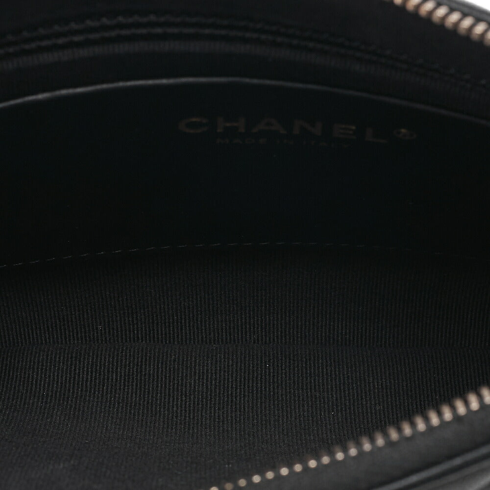 CHANEL Lambskin Matelasse Hobo Bag Chain Shoulder Black Gold-Tone Hardware, Pre-Owned