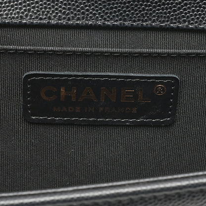 CHANEL Caviar Skin Boy Chanel 25 Chain Shoulder Black Gold-Tone Hardware, Pre-Owned