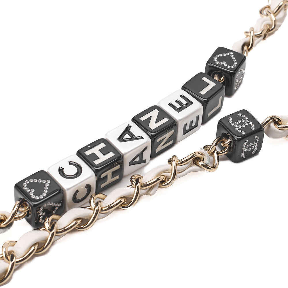 CHANEL Lambskin Mini Chocolate Bar 15cm Single Flap Turn Lock Chain Shoulder White Gold-Tone Hardware, Pre-Owned
