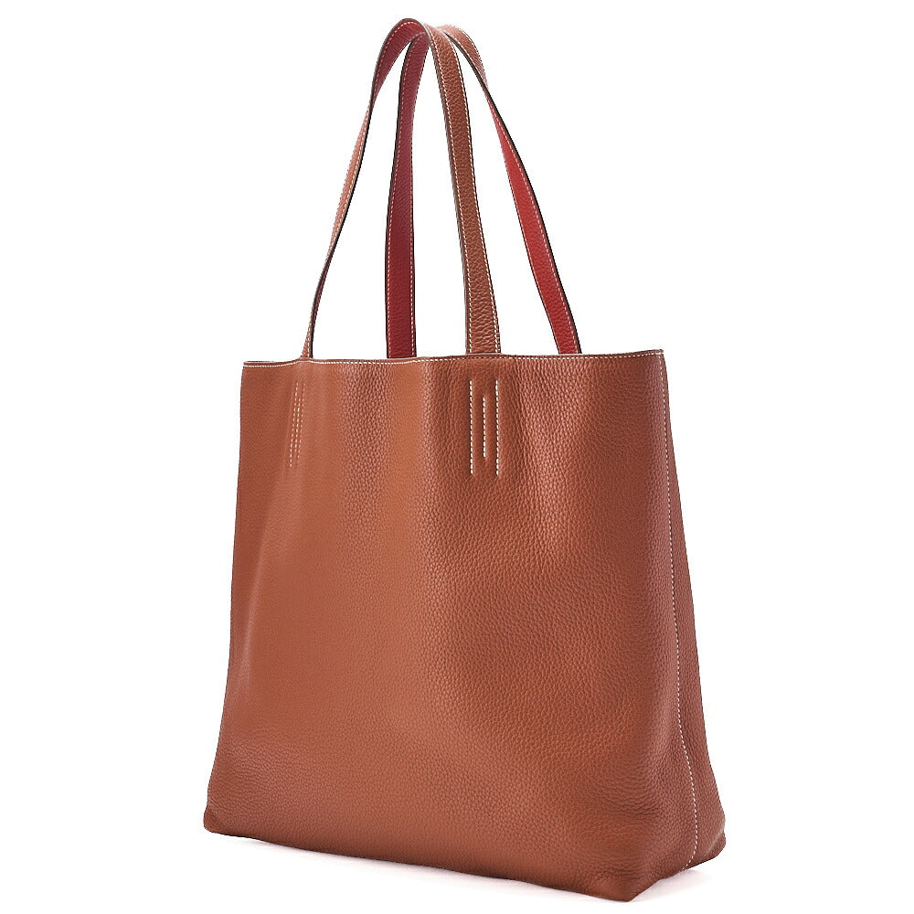 Hermes Hermes Double Sense 36 Taurillon Clemence Tote Bag Gold x Saint-Guine Ladies' Bag Pre-Owned