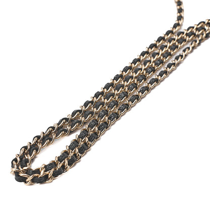 CHANEL Caviar Skin Minimat Telass? Glasses Case Chain Shoulder Black Gold-Tone Hardware, Pre-Owned