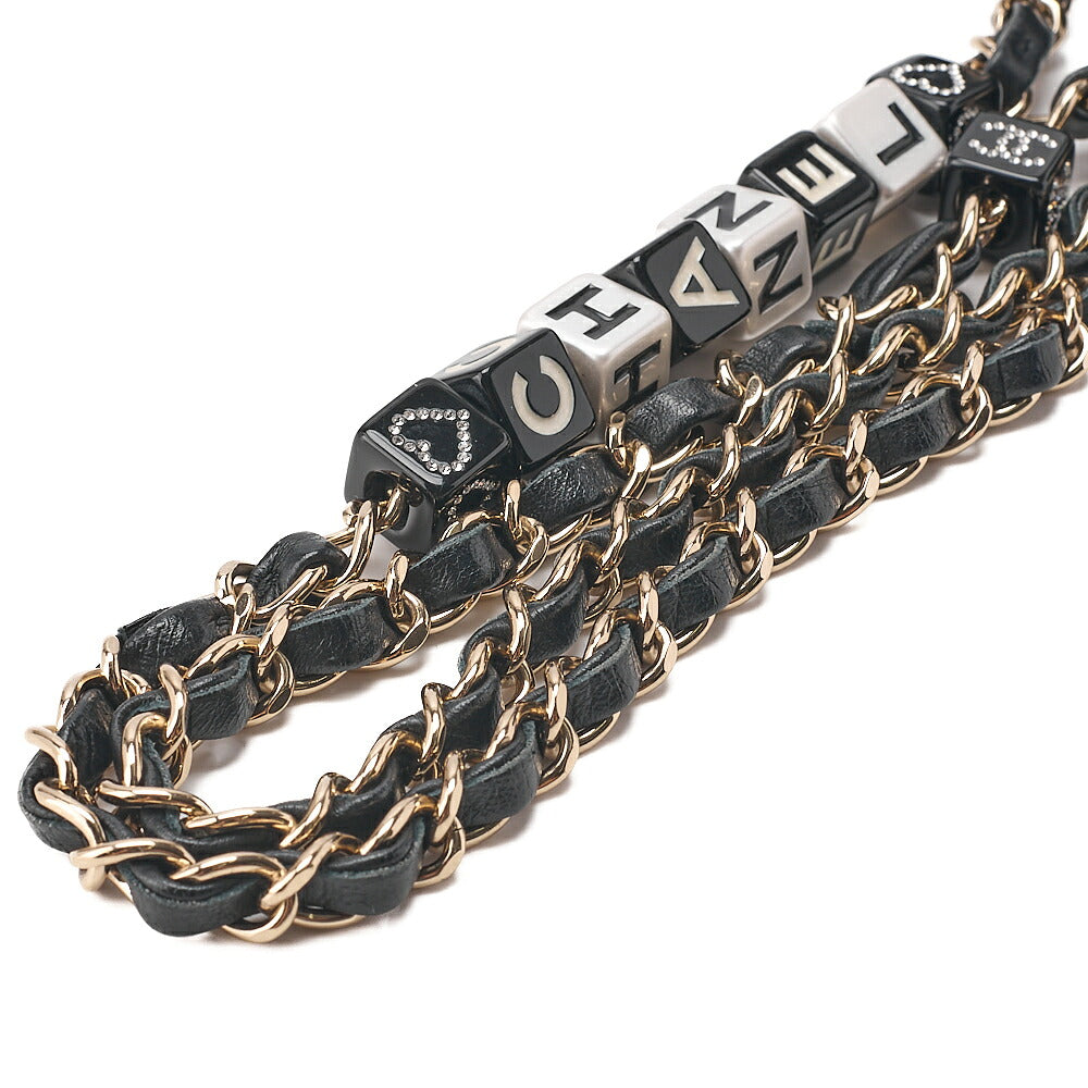 CHANEL Lambskin Mini Chocolate Bar 15cm Single Flap Turn Lock Chain Shoulder Black Gold-Tone Hardware, Pre-Owned