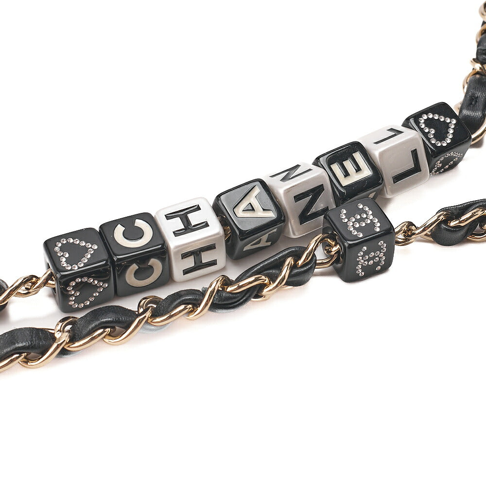 CHANEL Lambskin Mini Chocolate Bar 15cm Single Flap Turn Lock Chain Shoulder Black Gold-Tone Hardware, Pre-Owned