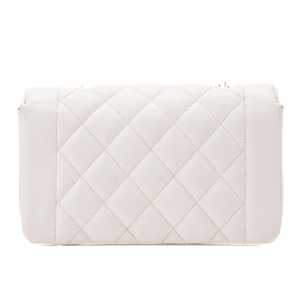 CHANEL Caviar Skin Matelasse Diana Flap 22CM Chain Shoulder White Gold-Tone Hardware, Pre-Owned