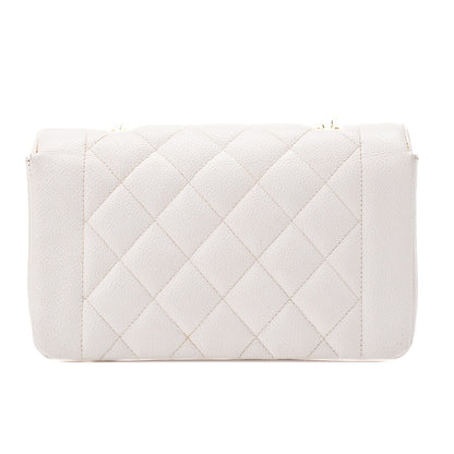 CHANEL Caviar Skin Matelasse Diana Flap 22CM Chain Shoulder White Gold-Tone Hardware, Pre-Owned