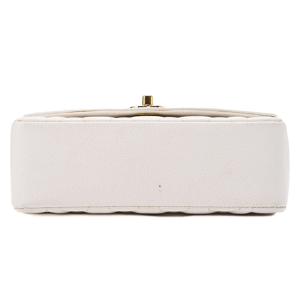CHANEL Caviar Skin Matelasse Diana Flap 22CM Chain Shoulder White Gold-Tone Hardware, Pre-Owned