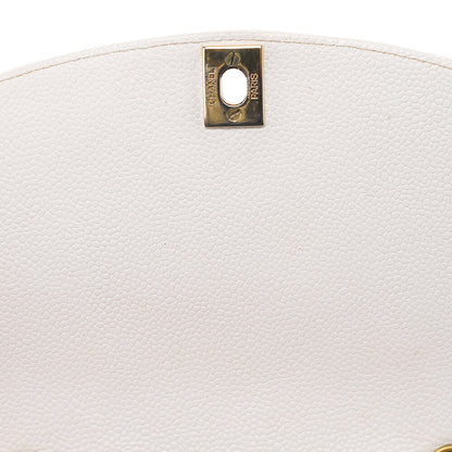 CHANEL Caviar Skin Matelasse Diana Flap 22CM Chain Shoulder White Gold-Tone Hardware, Pre-Owned
