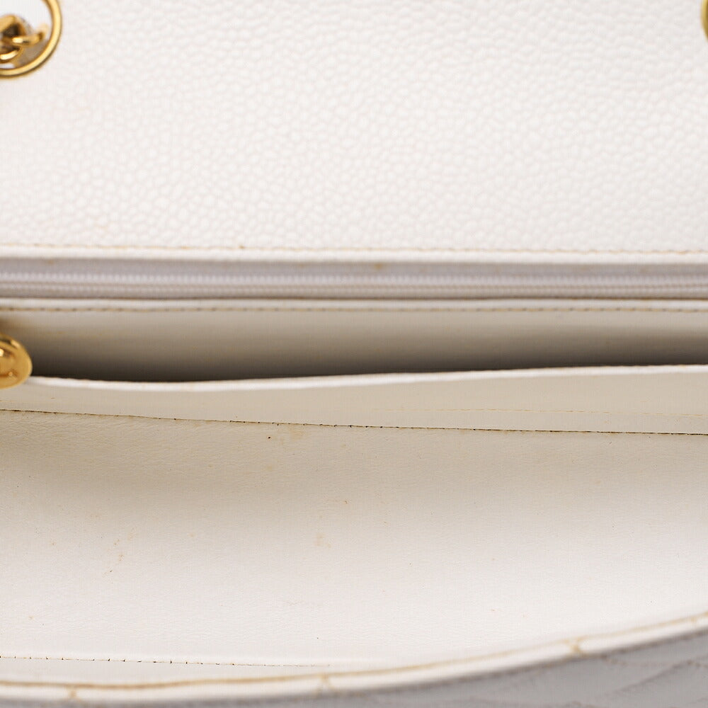 CHANEL Caviar Skin Matelasse Diana Flap 22CM Chain Shoulder White Gold-Tone Hardware, Pre-Owned