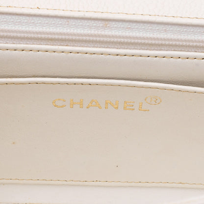 CHANEL Caviar Skin Matelasse Diana Flap 22CM Chain Shoulder White Gold-Tone Hardware, Pre-Owned