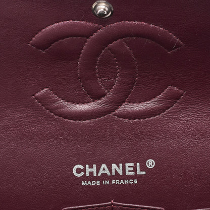 CHANEL Caviar Skin Matelasse Double Flap 25cm Chain Shoulder Black Silver-Tone Hardware, Pre-Owned