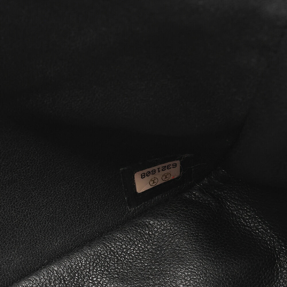 CHANEL Lambskin Matelasse Coco Mark Single Flap Chain Shoulder Black x Pink Orange Silver-Tone Hardware, Pre-Owned