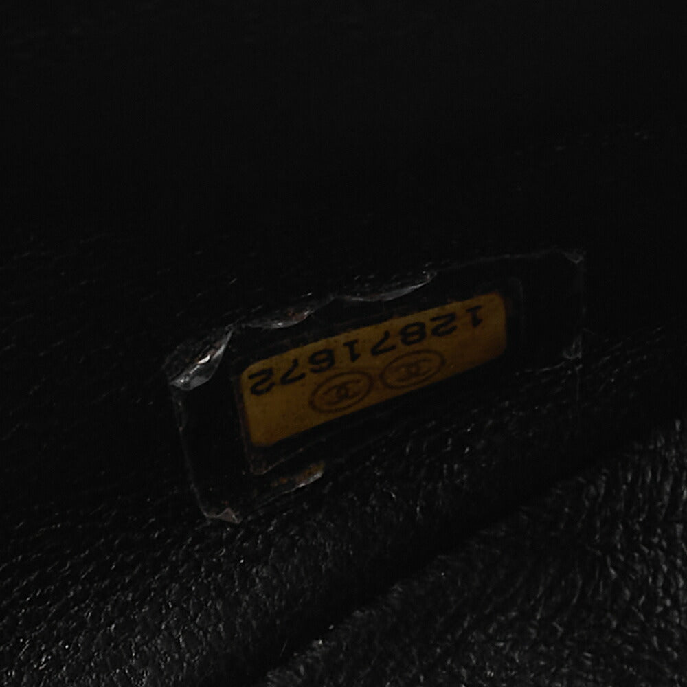 CHANEL Matelasse Turn Lock Double Flap 25 Chain Shoulder Bag Caviar Skin Black Gold-Tone Hardware, Pre-Owned