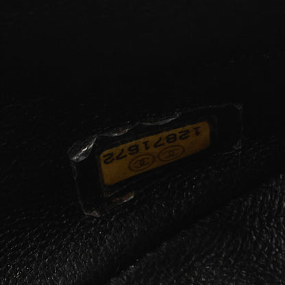 CHANEL Matelasse Turn Lock Double Flap 25 Chain Shoulder Bag Caviar Skin Black Gold-Tone Hardware, Pre-Owned