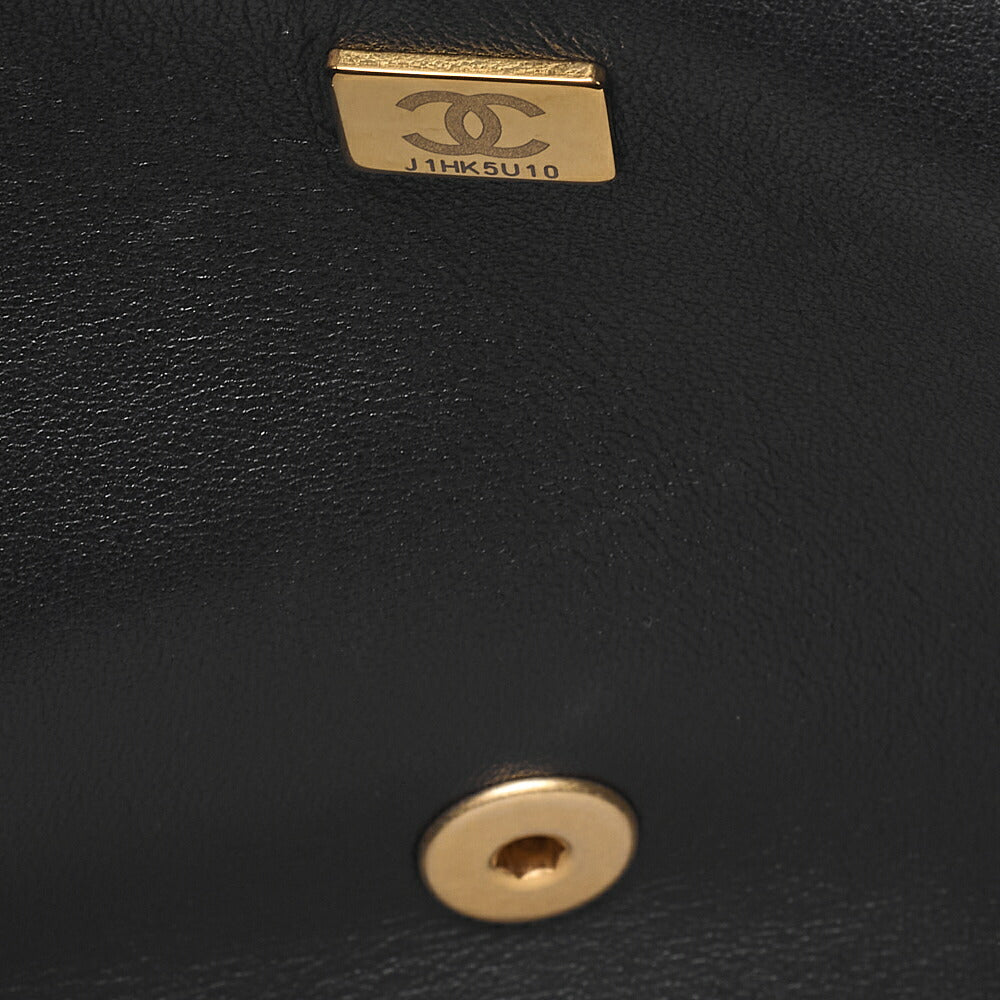CHANEL Lambskin Matelasse Single Flap Chain Shoulder Black Gold-Tone Hardware, Pre-Owned