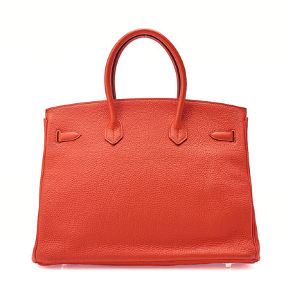 Hermes Hermes Birkin 35 Togo Handbag Rouge Pivot Ine Silver-Tone Hardware, Pre-Owned