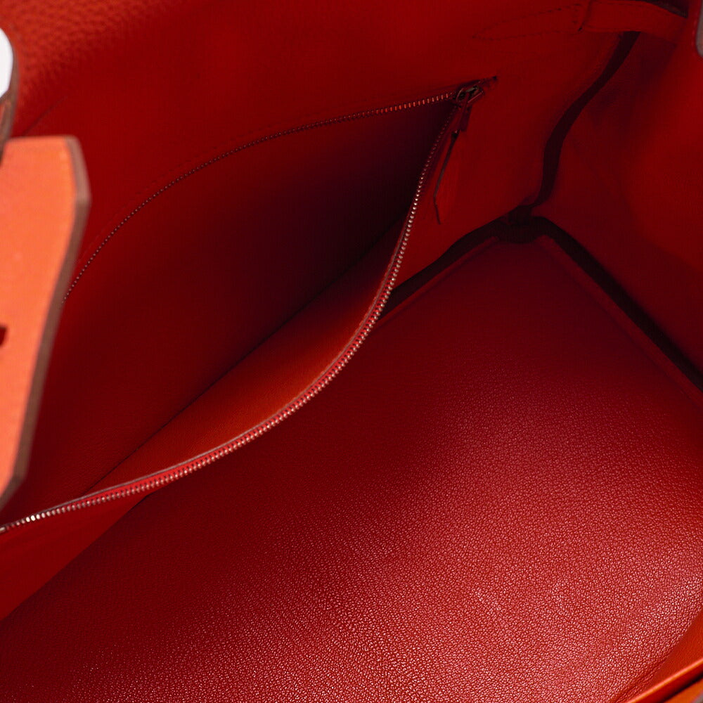 Hermes Hermes Birkin 35 Togo Handbag Rouge Pivot Ine Silver-Tone Hardware, Pre-Owned