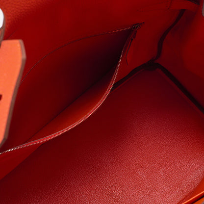 Hermes Hermes Birkin 35 Togo Handbag Rouge Pivot Ine Silver-Tone Hardware, Pre-Owned