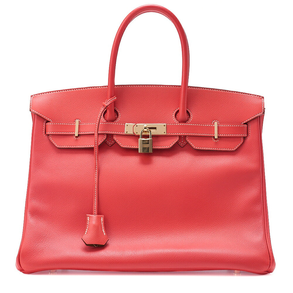 Hermes Birkin 35 Handbag Epson Rose Jaipool x Gold Gold-Tone Hardware, Pre-Owned