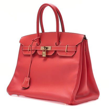 Hermes Birkin 35 Handbag Epson Rose Jaipool x Gold Gold-Tone Hardware, Pre-Owned