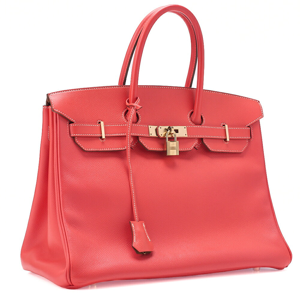 Hermes Birkin 35 Handbag Epson Rose Jaipool x Gold Gold-Tone Hardware, Pre-Owned