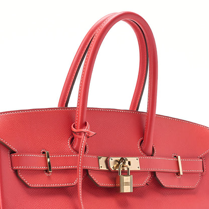 Hermes Birkin 35 Handbag Epson Rose Jaipool x Gold Gold-Tone Hardware, Pre-Owned