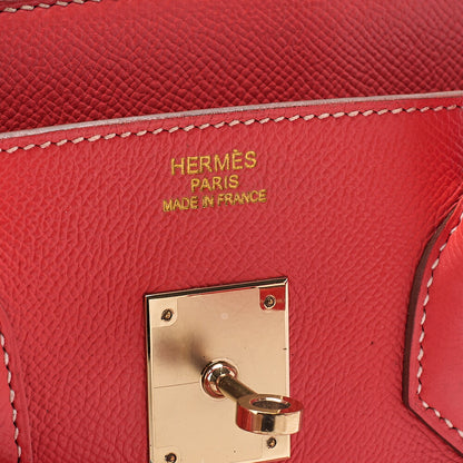 Hermes Birkin 35 Handbag Epson Rose Jaipool x Gold Gold-Tone Hardware, Pre-Owned
