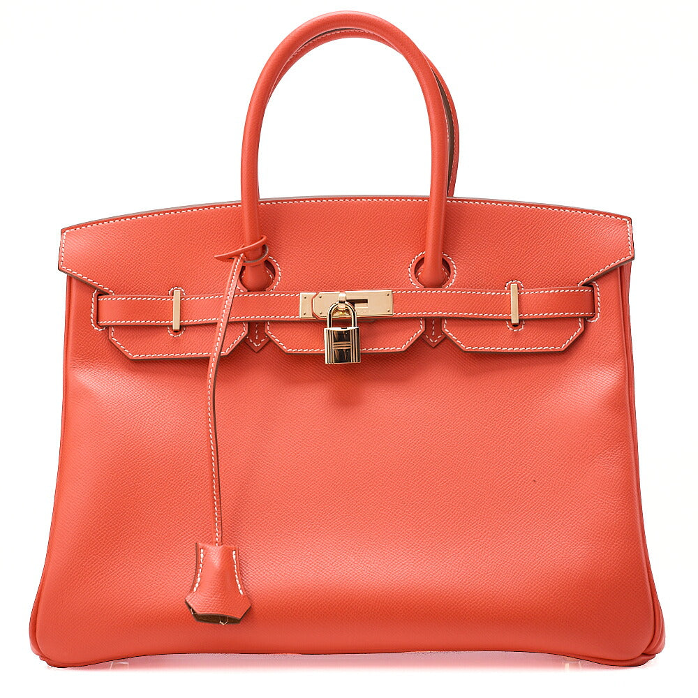 Hermes Birkin 35 Handbag Epson Rose Jaipool x Gold Gold-Tone Hardware, Pre-Owned