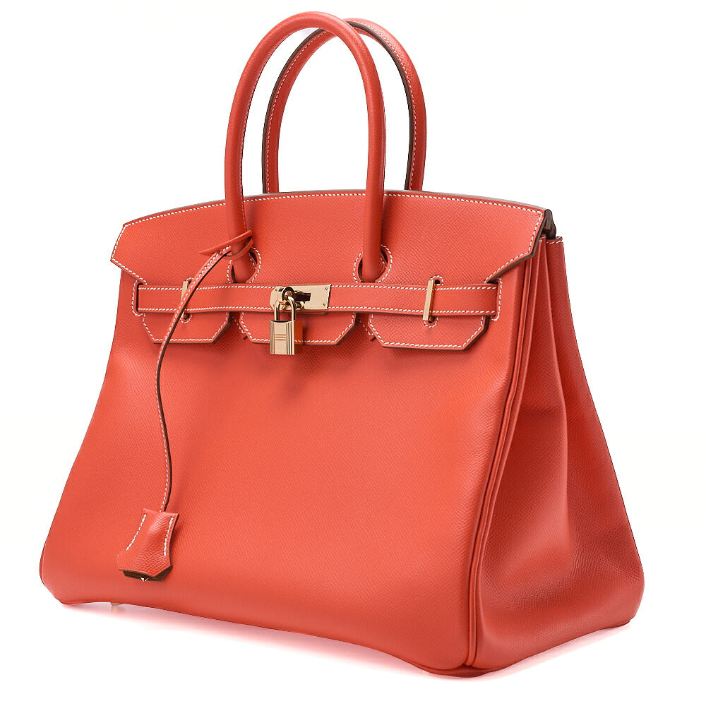 Hermes Birkin 35 Handbag Epson Rose Jaipool x Gold Gold-Tone Hardware, Pre-Owned