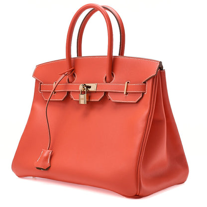 Hermes Birkin 35 Handbag Epson Rose Jaipool x Gold Gold-Tone Hardware, Pre-Owned