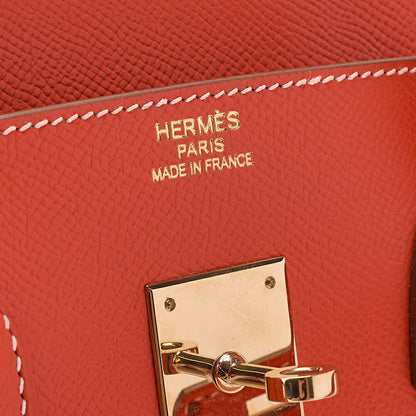 Hermes Birkin 35 Handbag Epson Rose Jaipool x Gold Gold-Tone Hardware, Pre-Owned