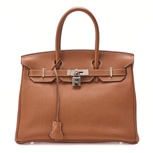 Hermes Birkin 30 Togo Handbag Gold Silver-Tone Hardware, Pre-Owned