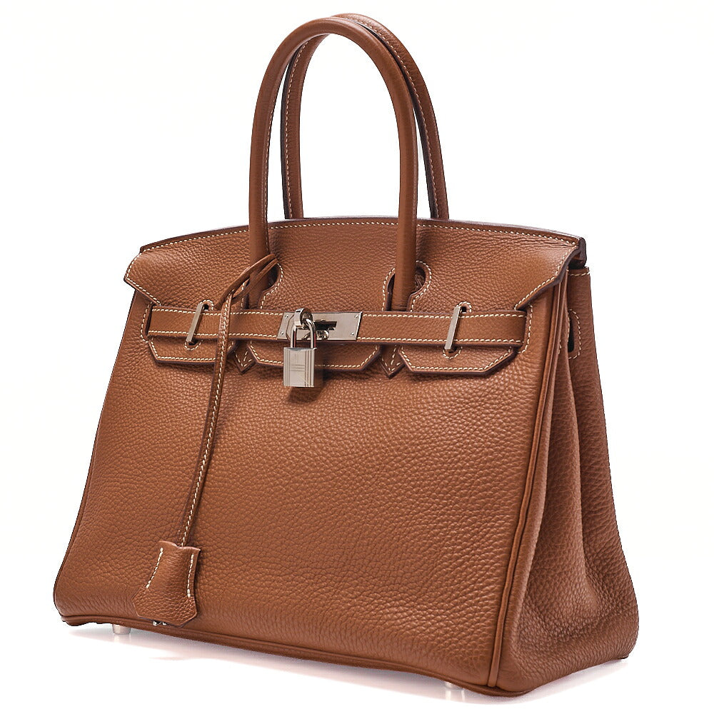 Hermes Birkin 30 Togo Handbag Gold Silver-Tone Hardware, Pre-Owned