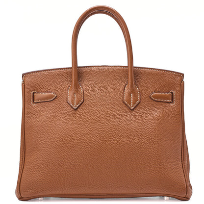 Hermes Birkin 30 Togo Handbag Gold Silver-Tone Hardware, Pre-Owned