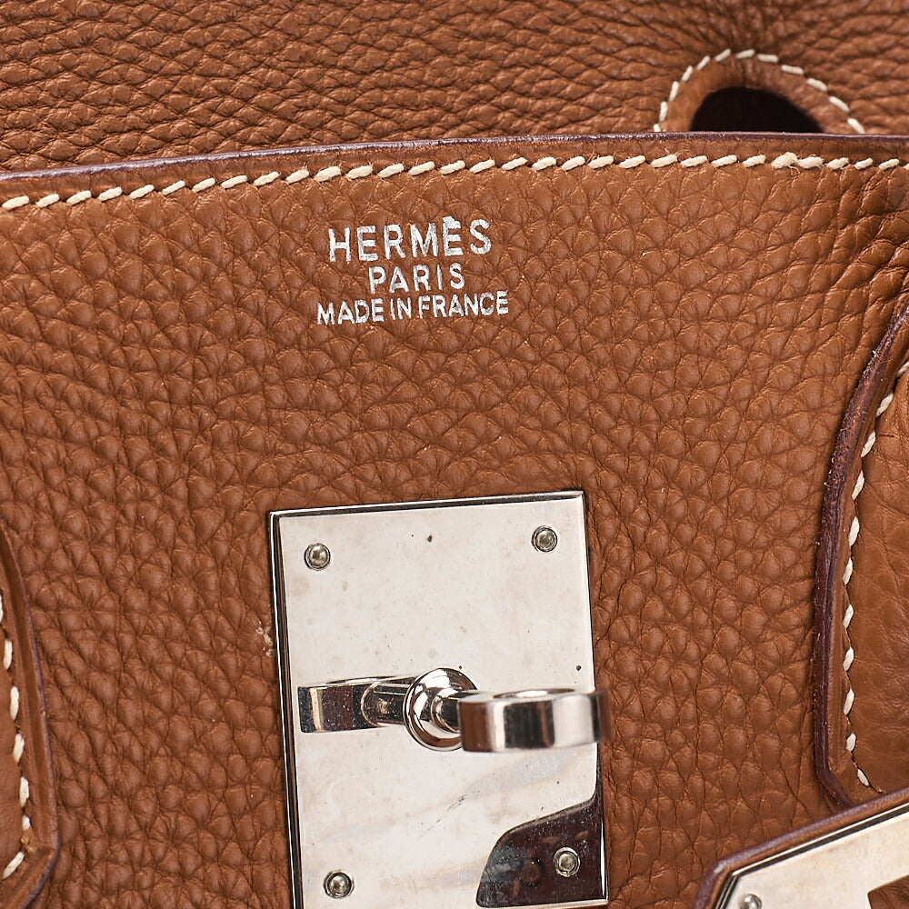 Hermes Birkin 30 Togo Handbag Gold Silver-Tone Hardware, Pre-Owned
