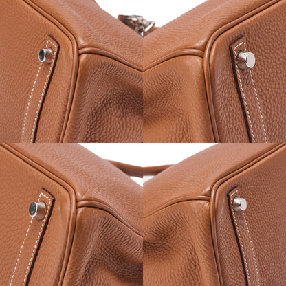 Hermes Birkin 30 Togo Handbag Gold Silver-Tone Hardware, Pre-Owned