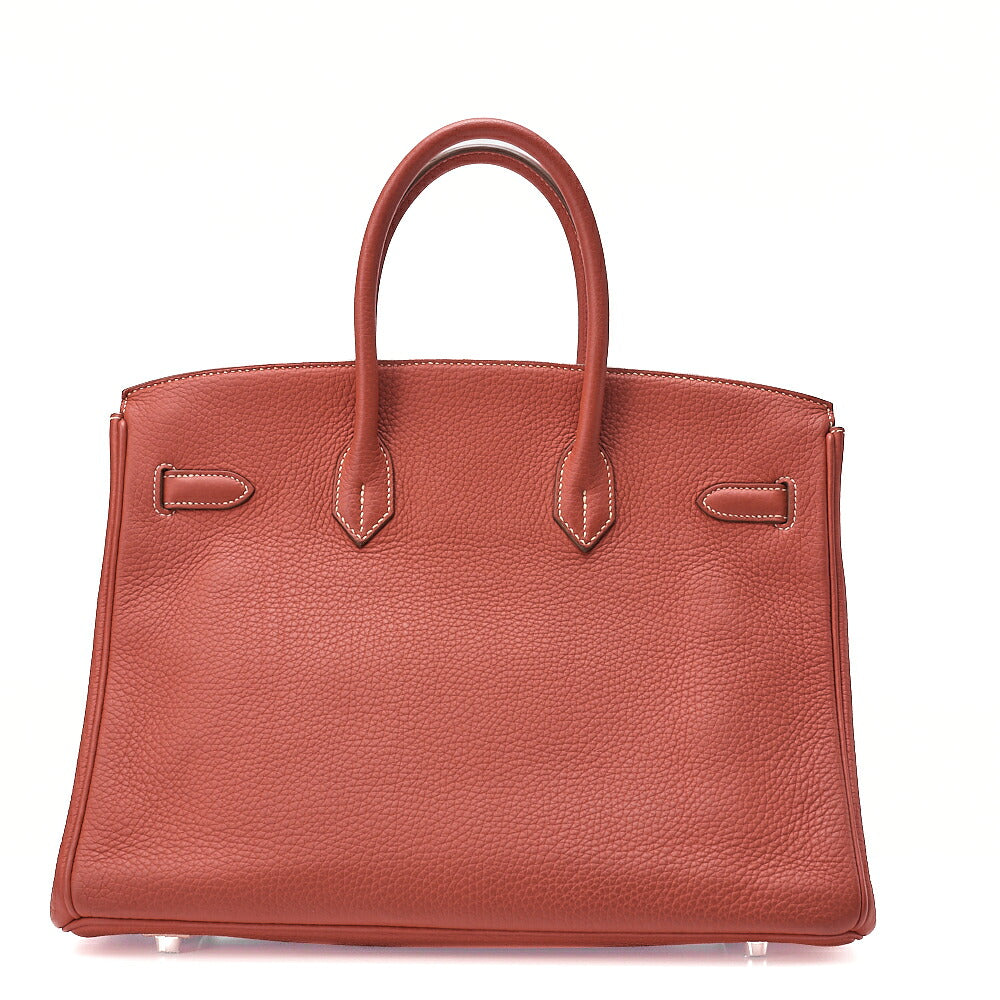 Hermes Hermes Birkin 35 Taurillon Clemence Handbag Sanguine Silver-Tone Hardware, Pre-Owned