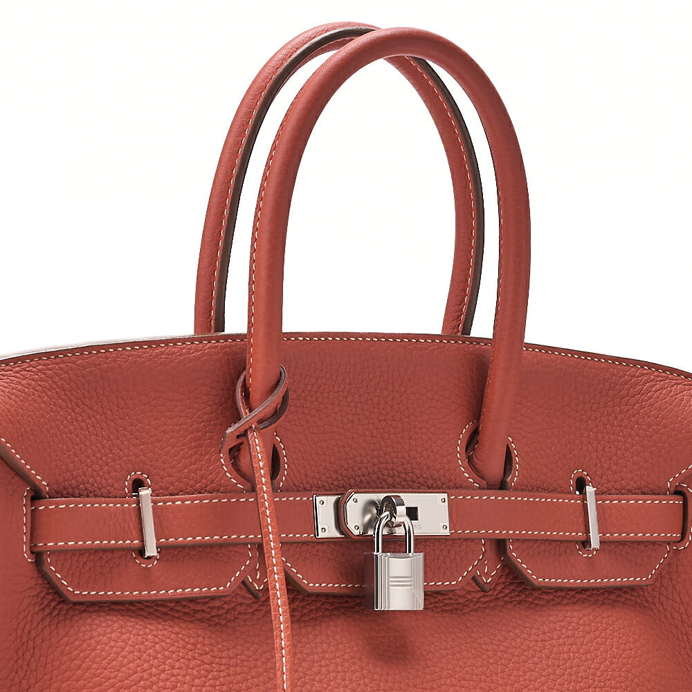 Hermes Hermes Birkin 35 Taurillon Clemence Handbag Sanguine Silver-Tone Hardware, Pre-Owned