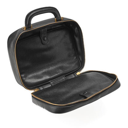 CHANEL Shoulder Bag Coco Mark Vanity 2-way Caviar Skin Black Gold-Tone Hardware, Pre-Owned