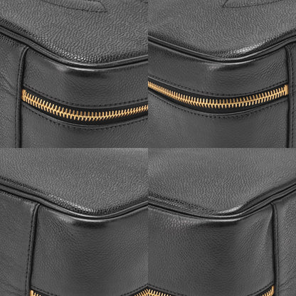 CHANEL Shoulder Bag Coco Mark Vanity 2-way Caviar Skin Black Gold-Tone Hardware, Pre-Owned
