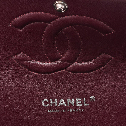 CHANEL Caviar Skin Matelasse Double Flap 25cm Chain Shoulder Black Silver-Tone Hardware, Pre-Owned