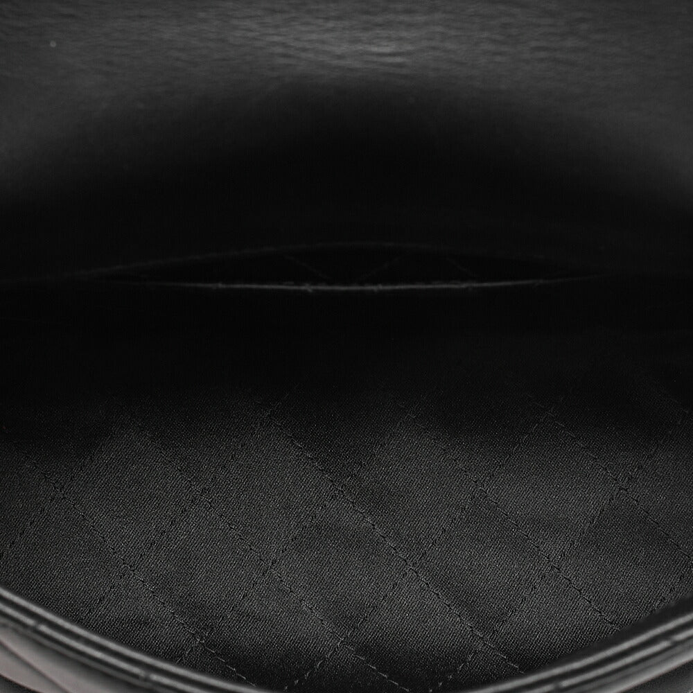 CHANEL Lambskin Mini Matelasse Single Flap 2-Way Chain Shoulder Black Gold-Tone Hardware, Pre-Owned