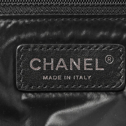 CHANEL Matelasse Wool x Calfskin 2-Way Handbag Black x Red Silver-Tone Hardware, Pre-Owned