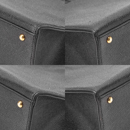 CHANEL Tote Bag Logo Mark Caviar Skin Black Gold-Tone Hardware, Pre-Owned
