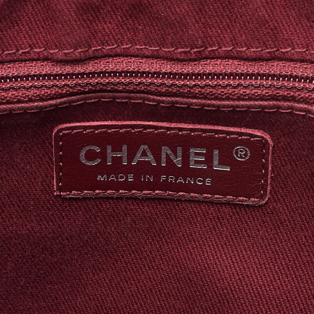 CHANEL Chanel Caviar Skin Coco Mark Half Moon Chain Shoulder Bordeaux Silver-Tone Hardware, Pre-Owned