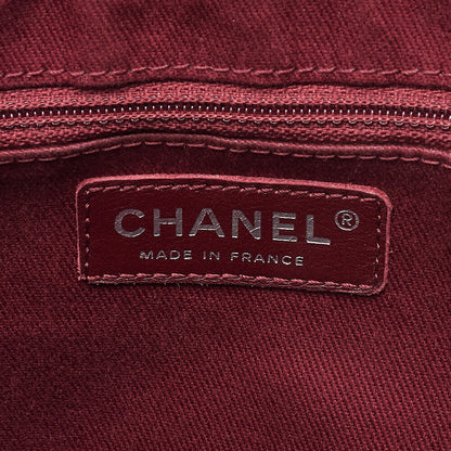 CHANEL Chanel Caviar Skin Coco Mark Half Moon Chain Shoulder Bordeaux Silver-Tone Hardware, Pre-Owned